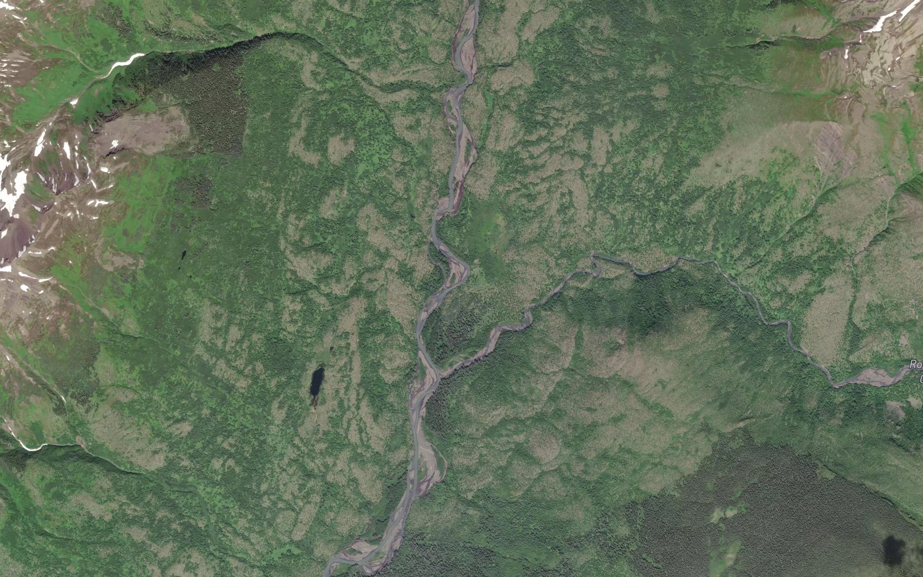 Satellite map of the Rochester Creek