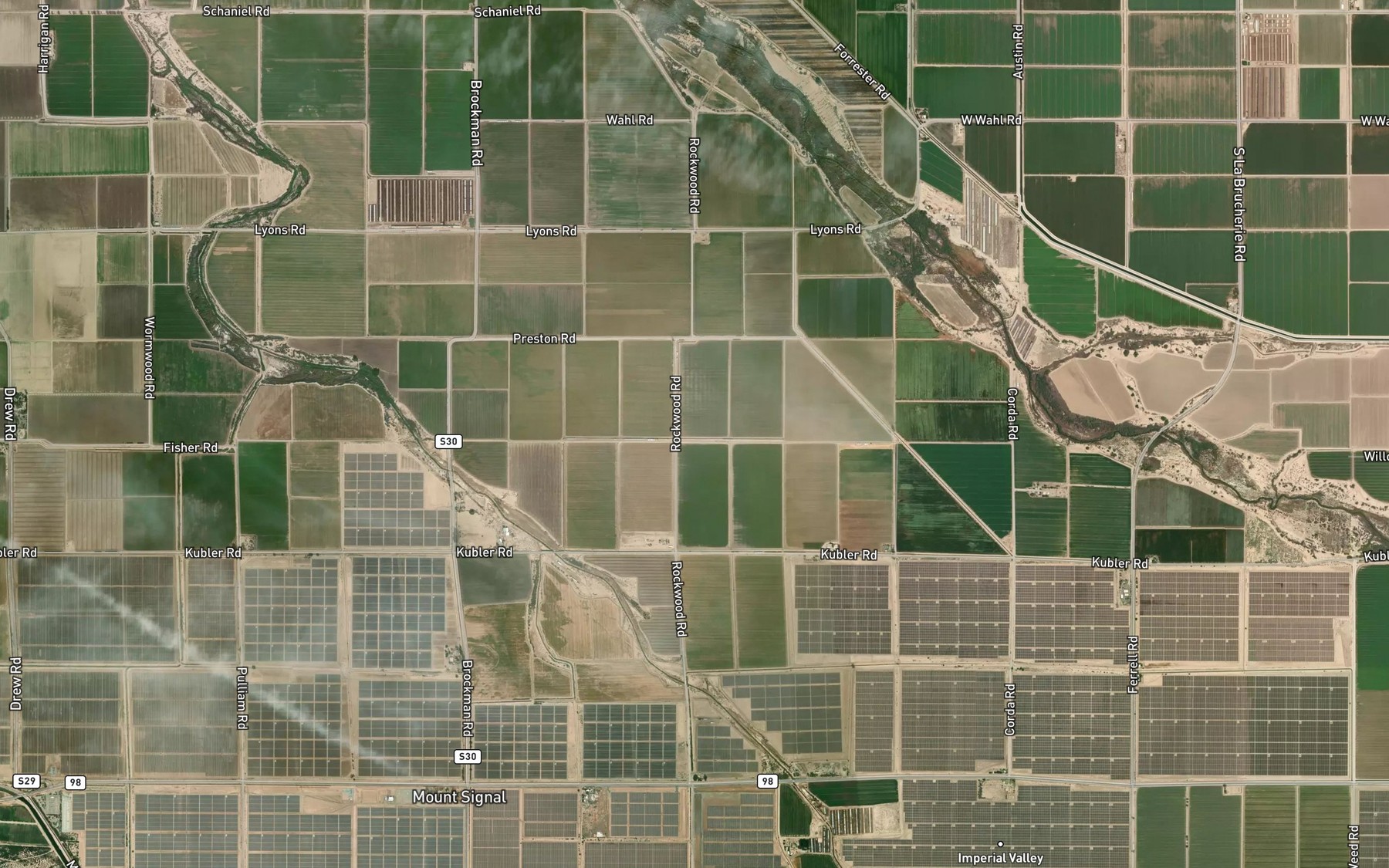Satellite map of the Wistaria Drain Five