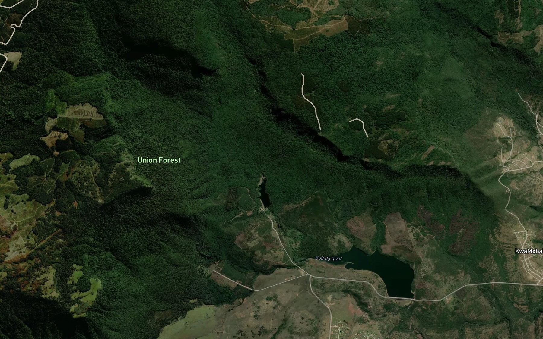 Satellite map of the Buffalo River