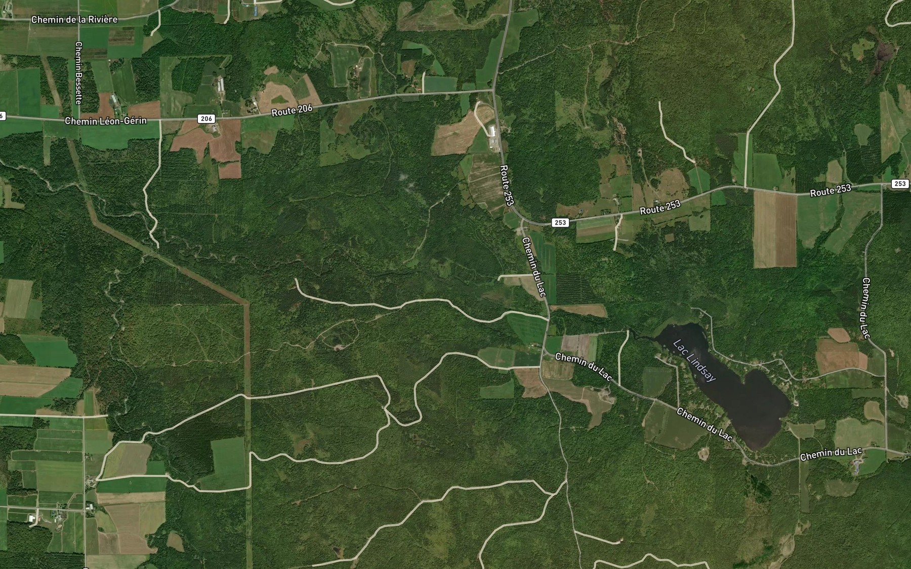 Satellite map of the Ruisseau Chaloux
