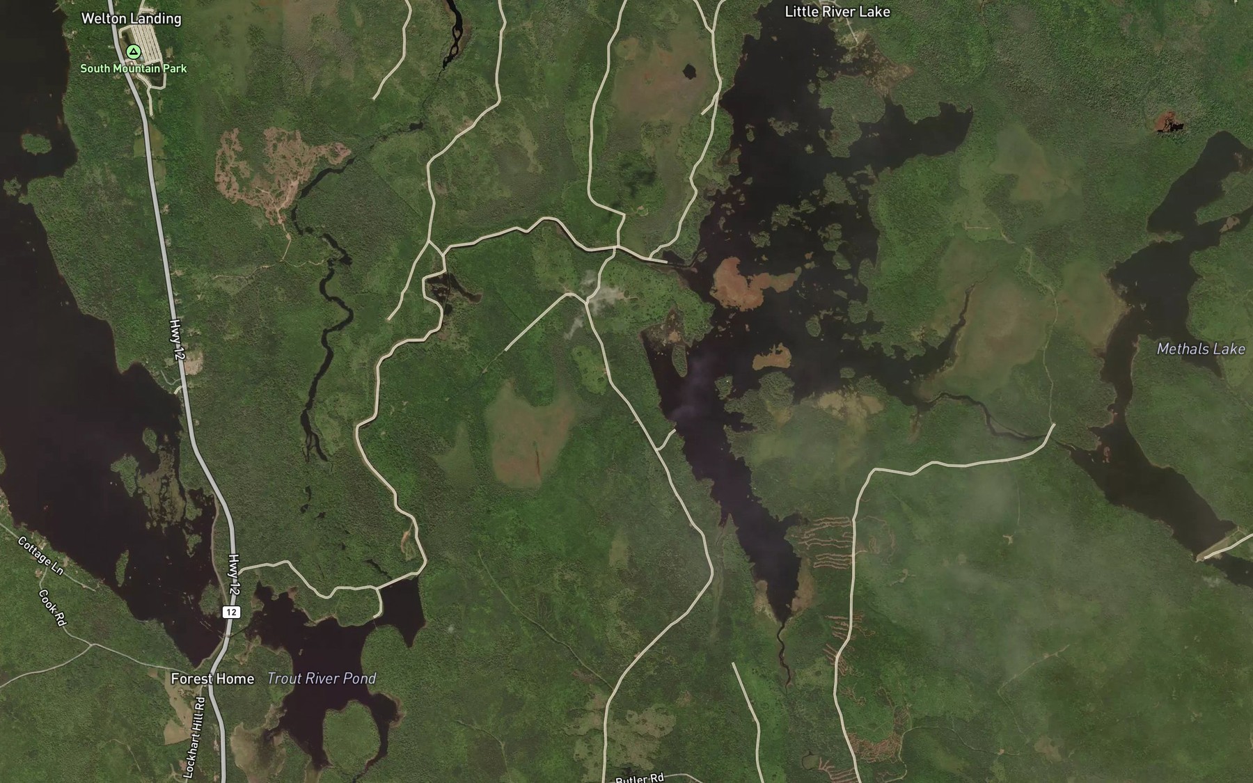 Satellite map of the Gaspereau Canal