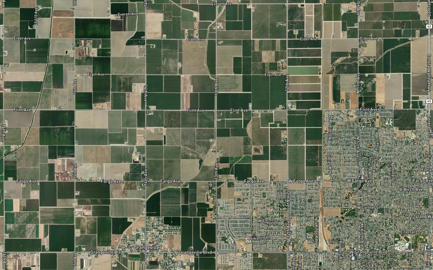 Satellite map of the Last Chance Ditch