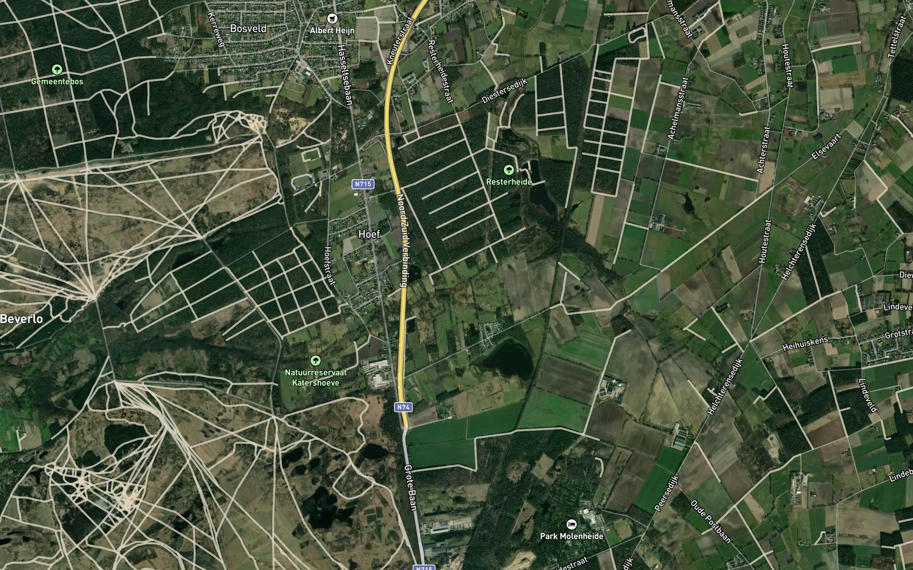 Satellite map of the Begijne Vijvers