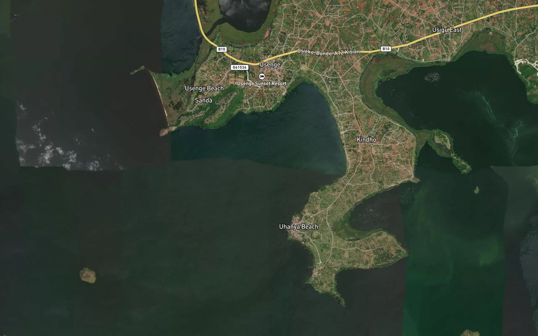 Satellite map of the Usenge Bay