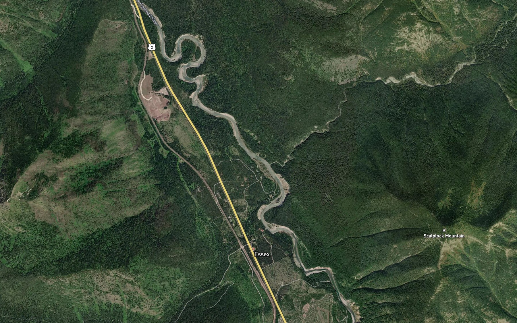 Satellite map of the Park Creek
