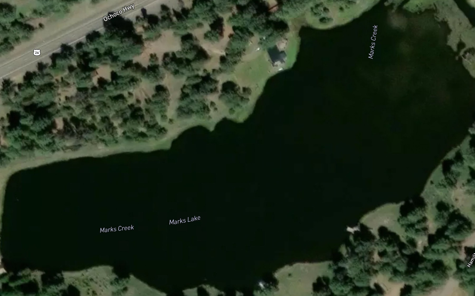 Satellite map of the Marks Lake
