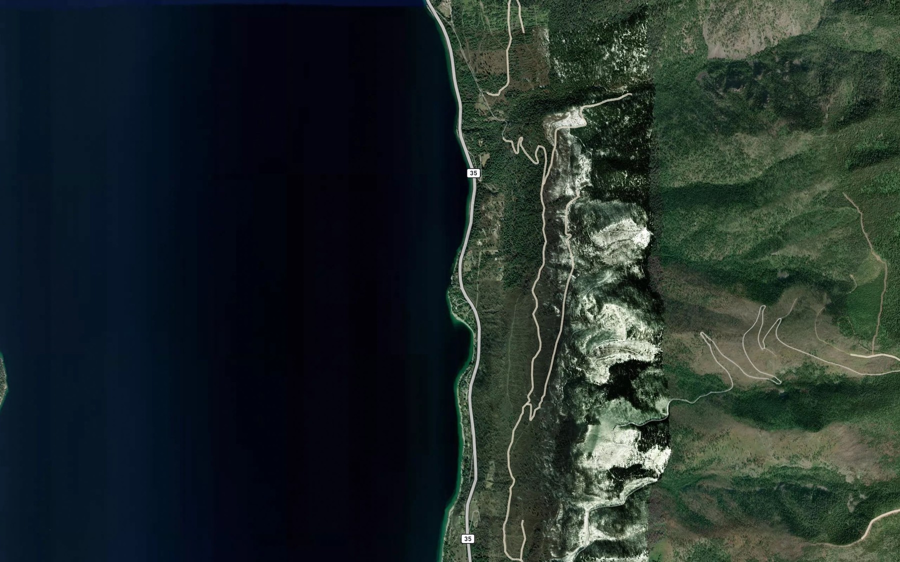 Satellite map of the Dee Creek