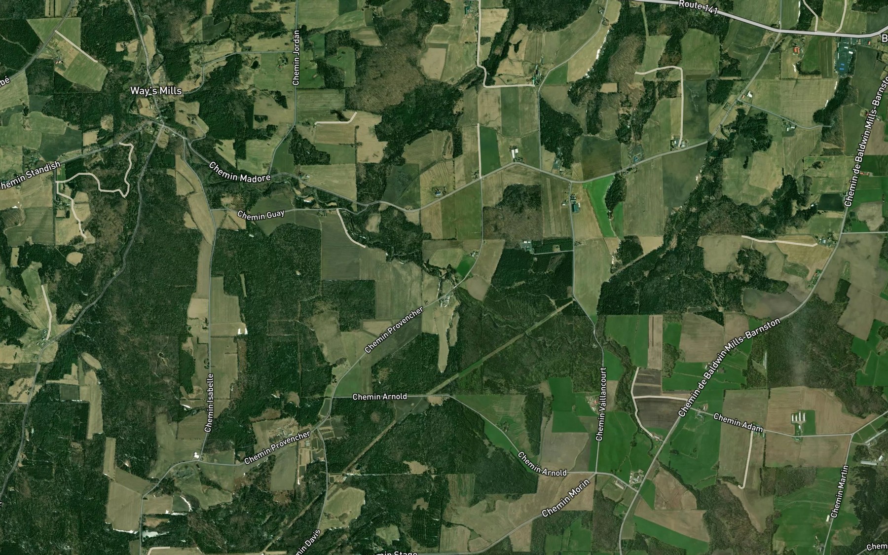 Satellite map of the Cours d'eau Champagne
