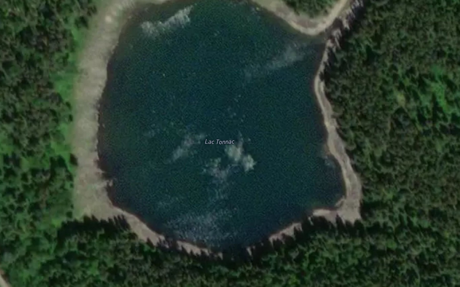 Satellite map of the Lac Tonnac