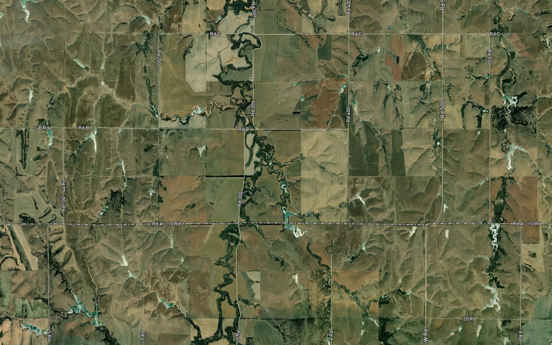 Satellite map of the Talkington Reservoir
