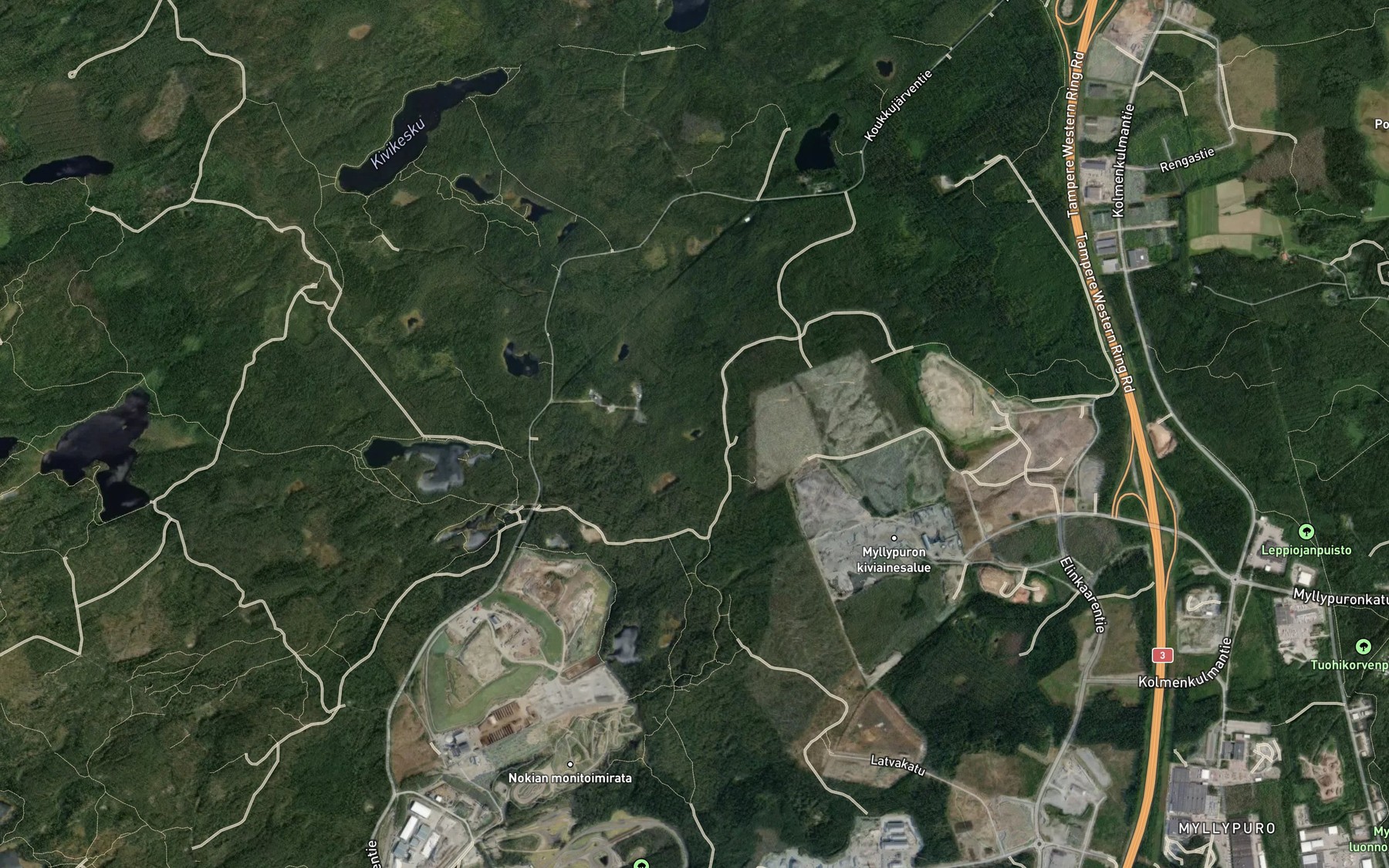 Satellite map of the Paskolammi