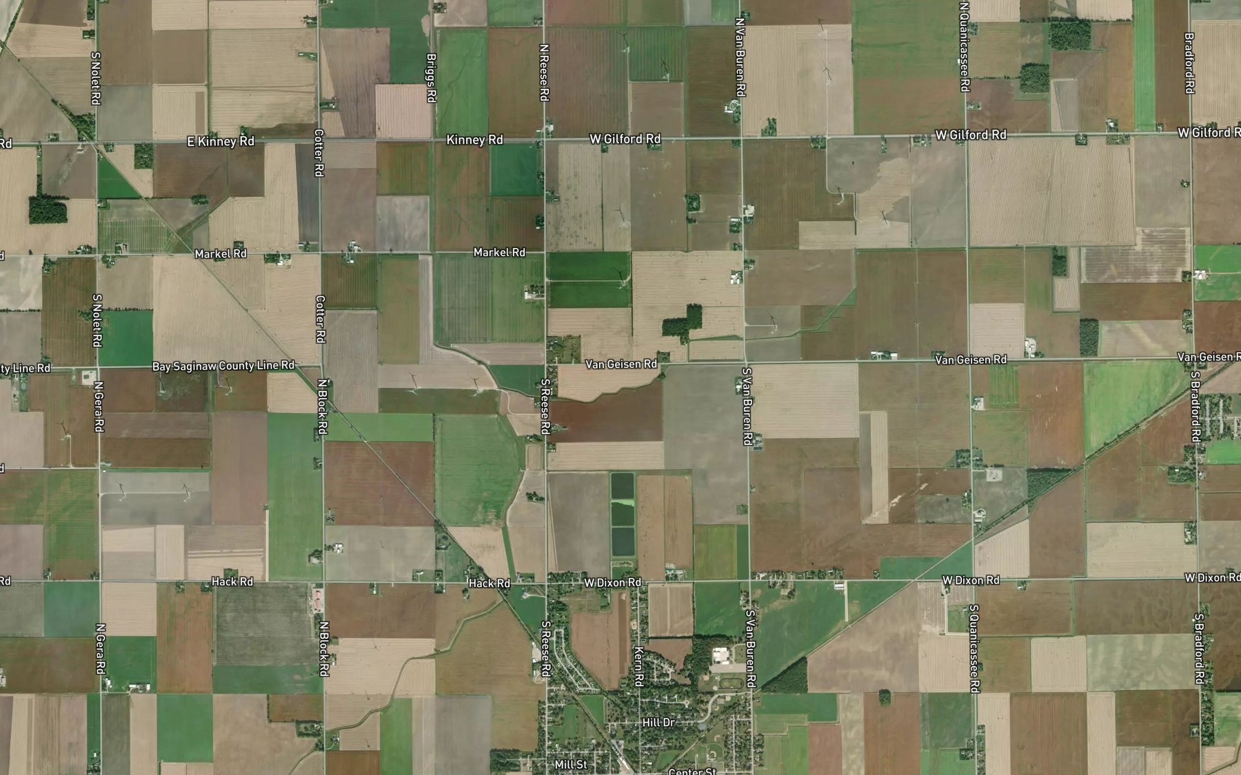 Satellite map of the Quanicassee Creek