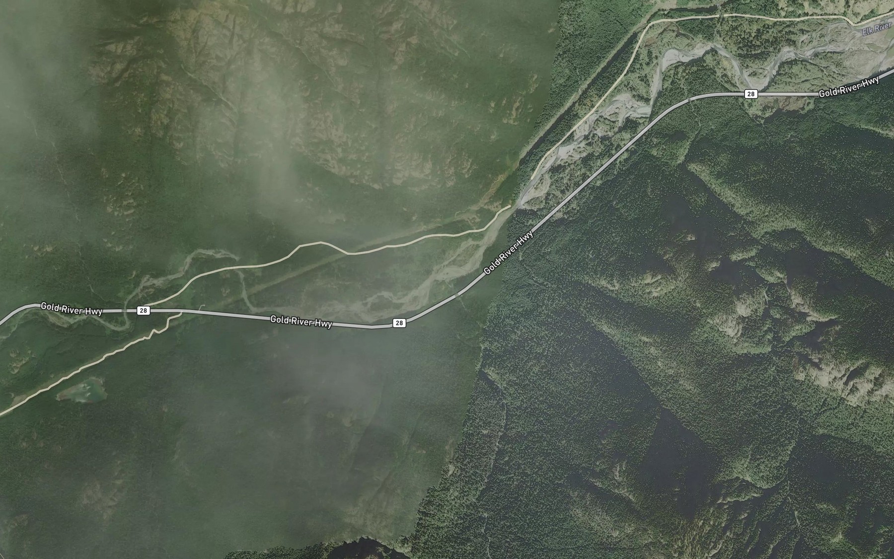 Satellite map of the Cervus Creek