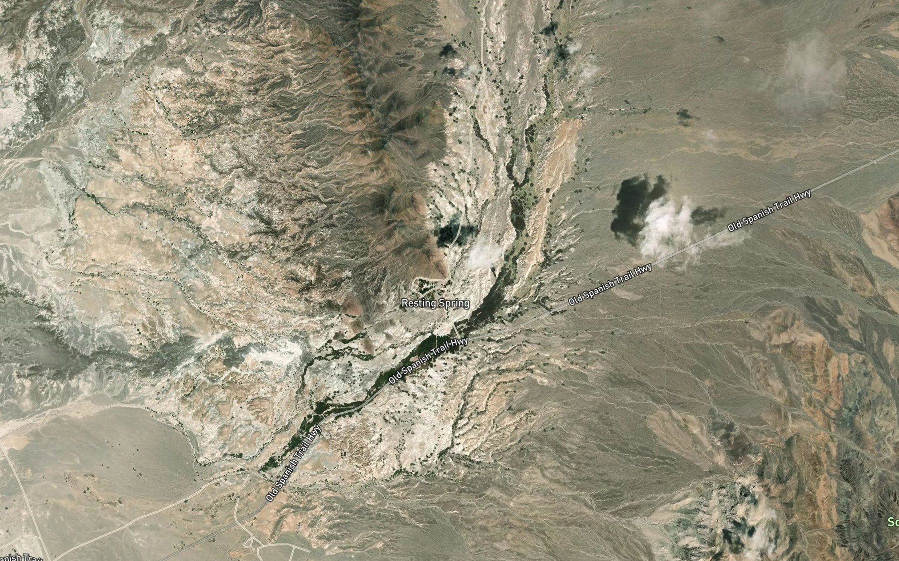 Satellite map of the Resting Springs