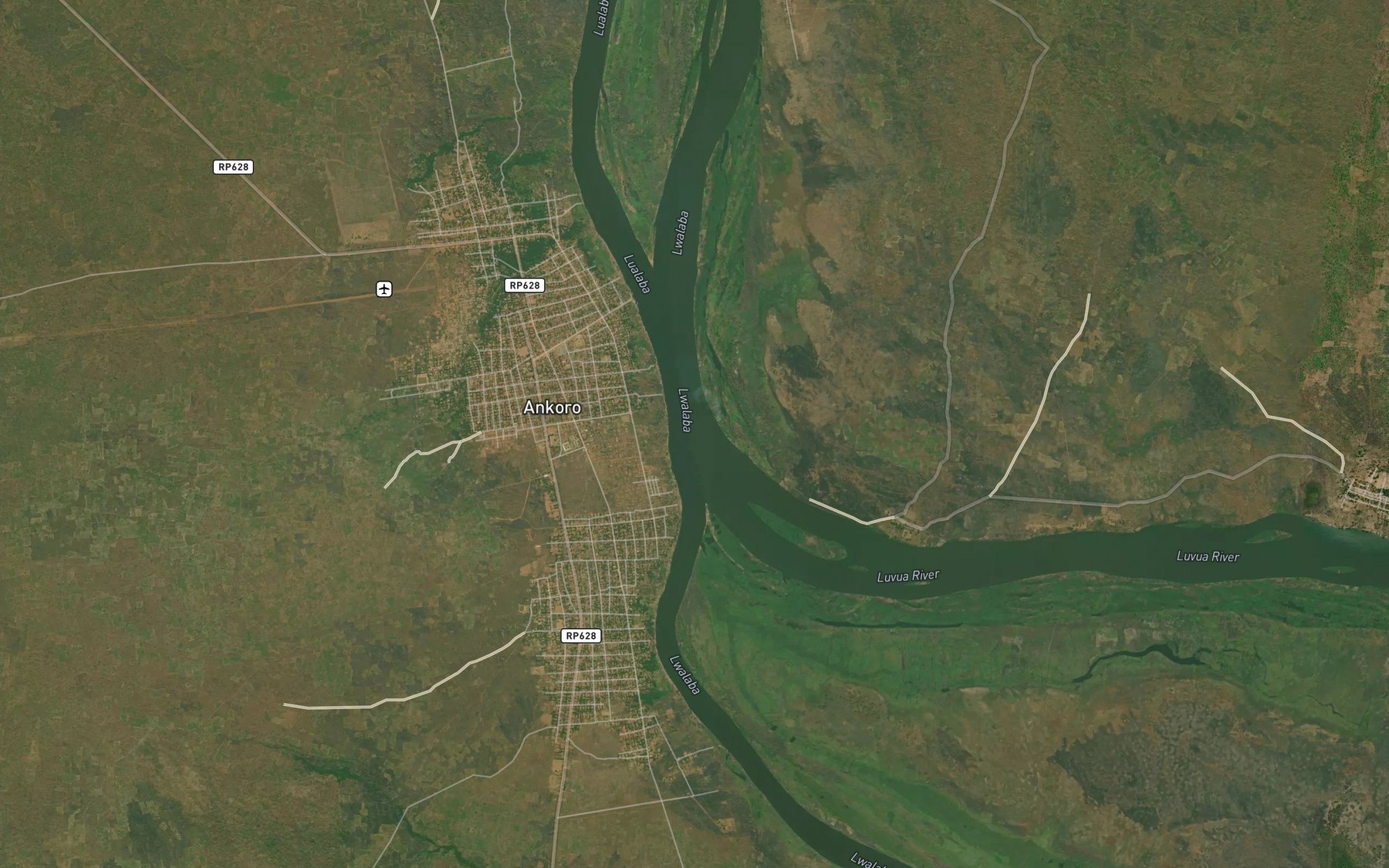 Satellite map of the Luvua