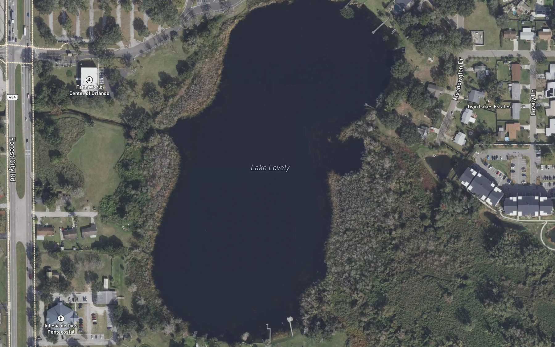 Satellite map of the Lake Lovely