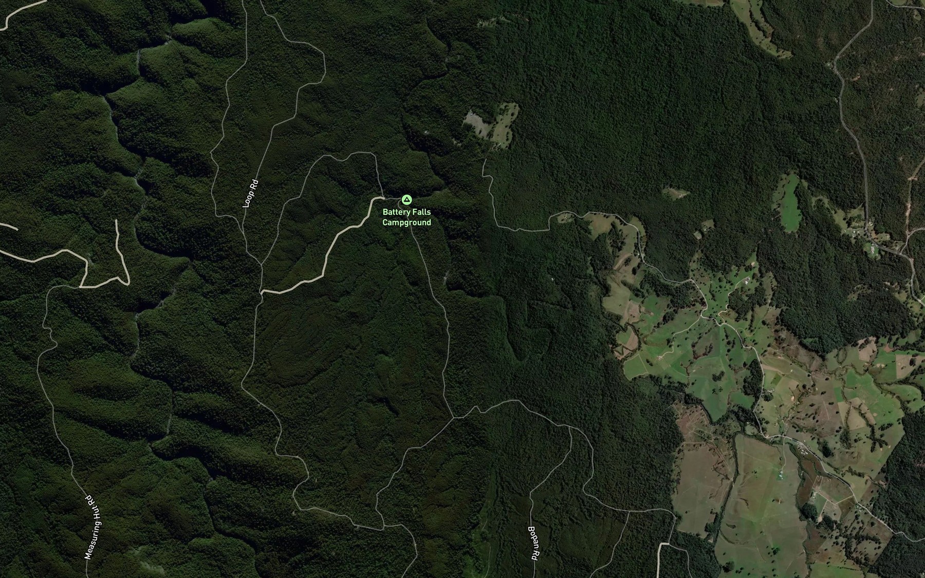 Satellite map of the Little Nymboida River