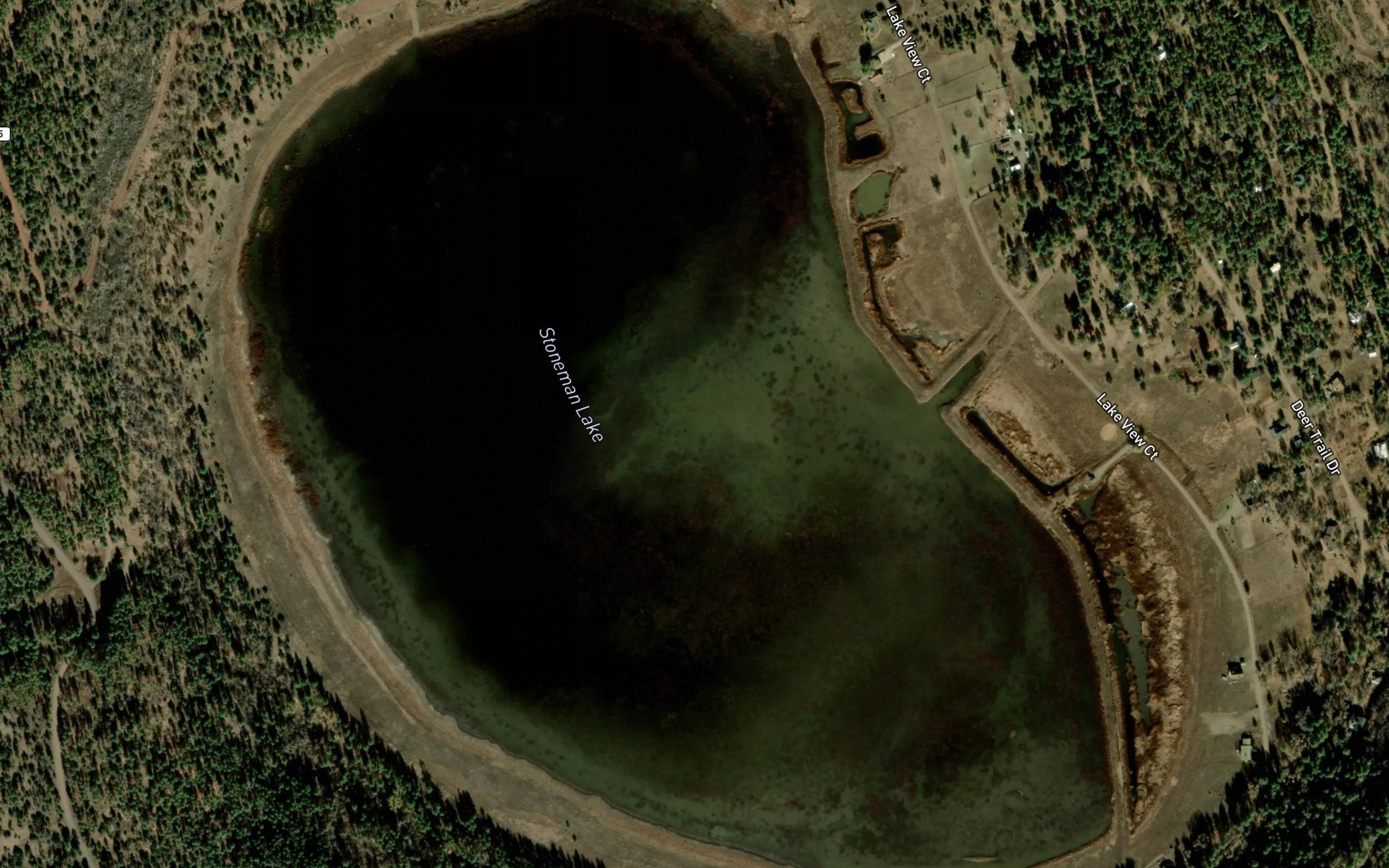Satellite map of the Stoneman Lake