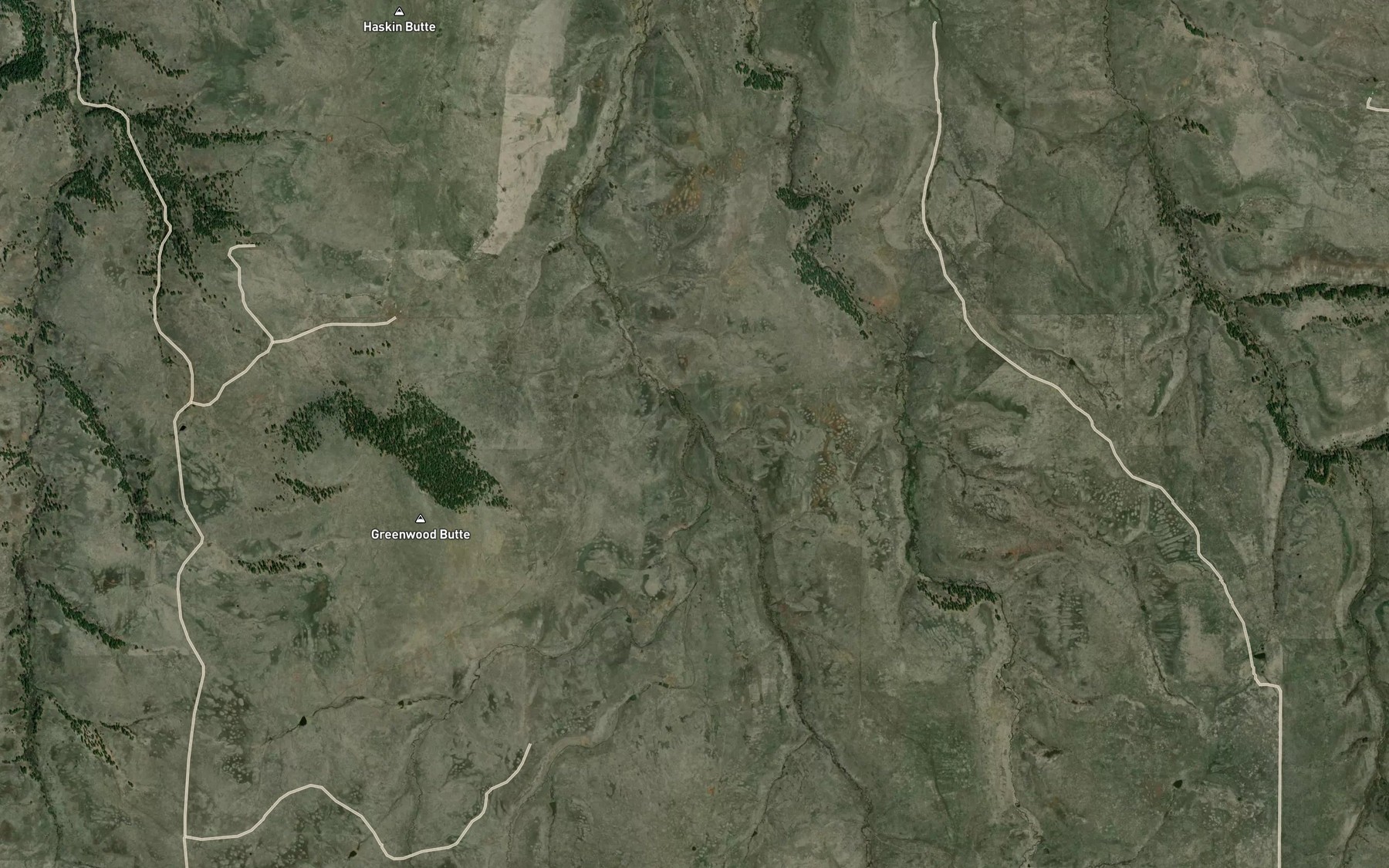 Satellite map of the Dry Salmon Creek