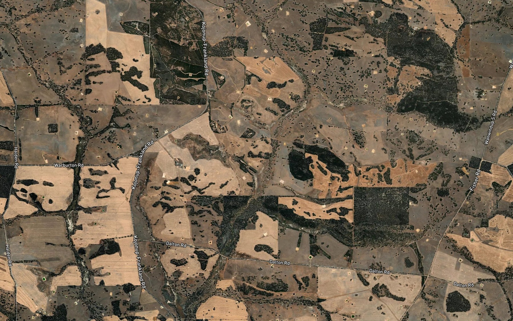 Satellite map of the Warungup Brook