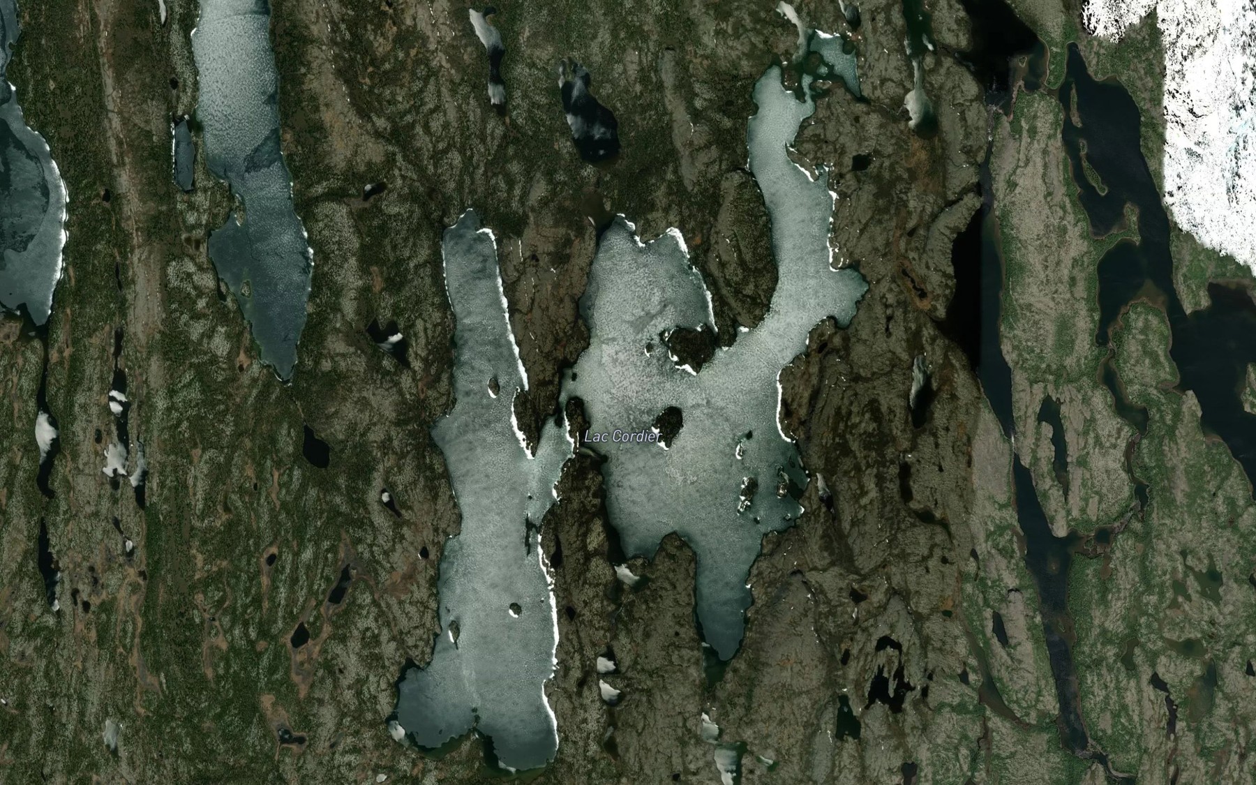 Satellite map of the Lac Cordier