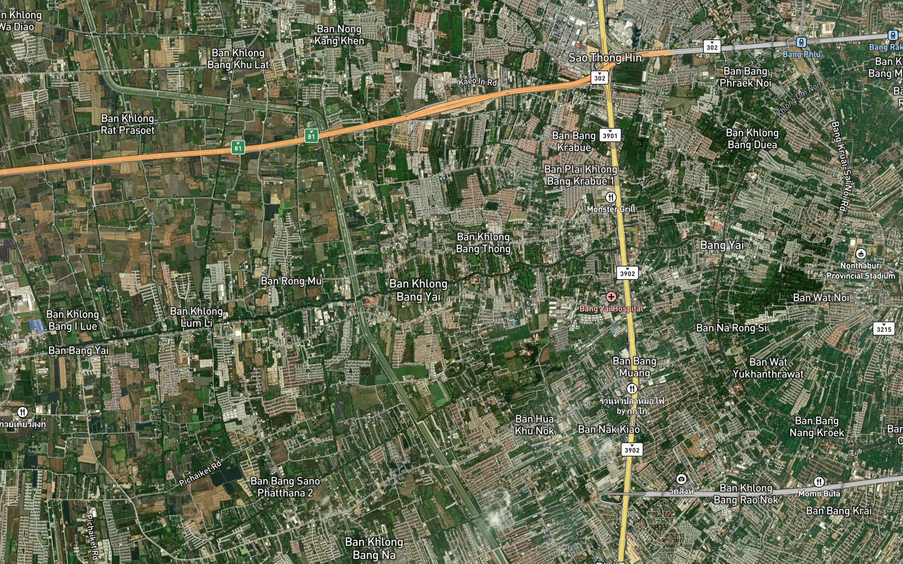 Satellite map of the Khlong Banlu