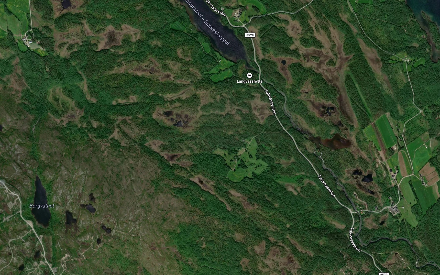 Satellite map of the Langmyrbekken
