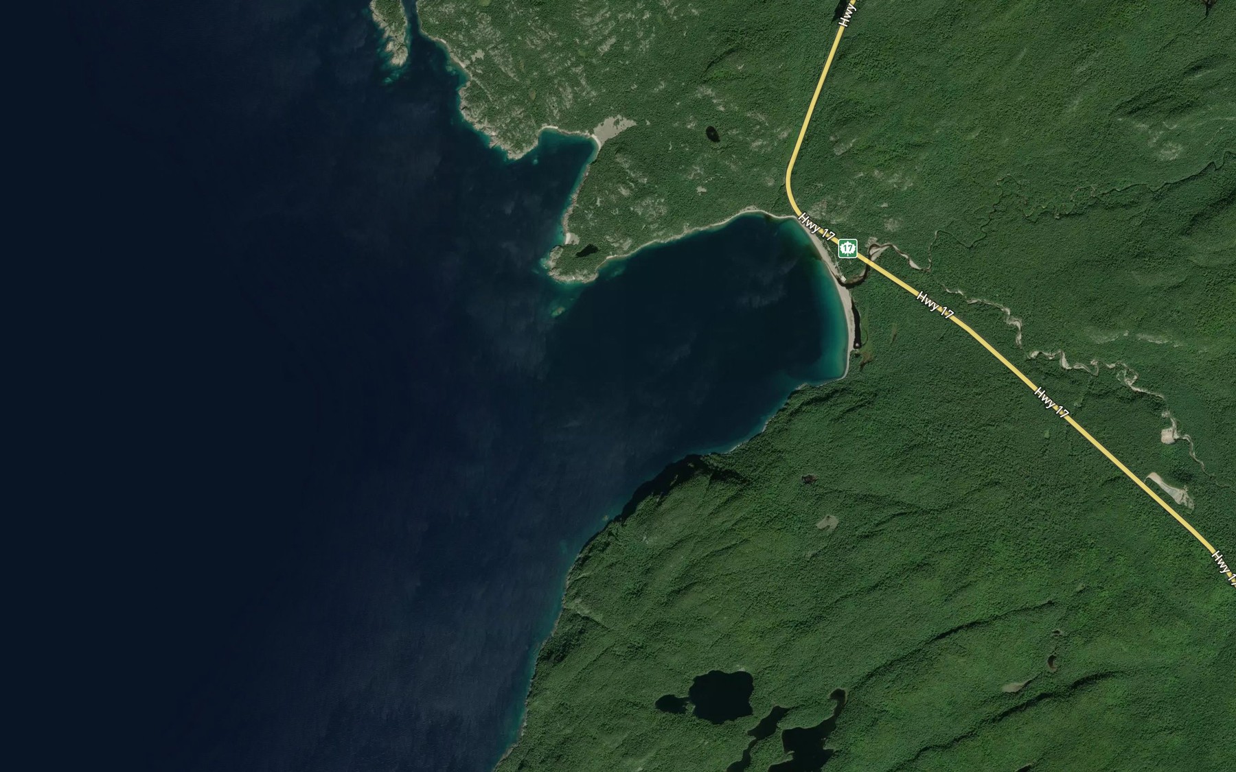 Satellite map of the Old Woman Bay