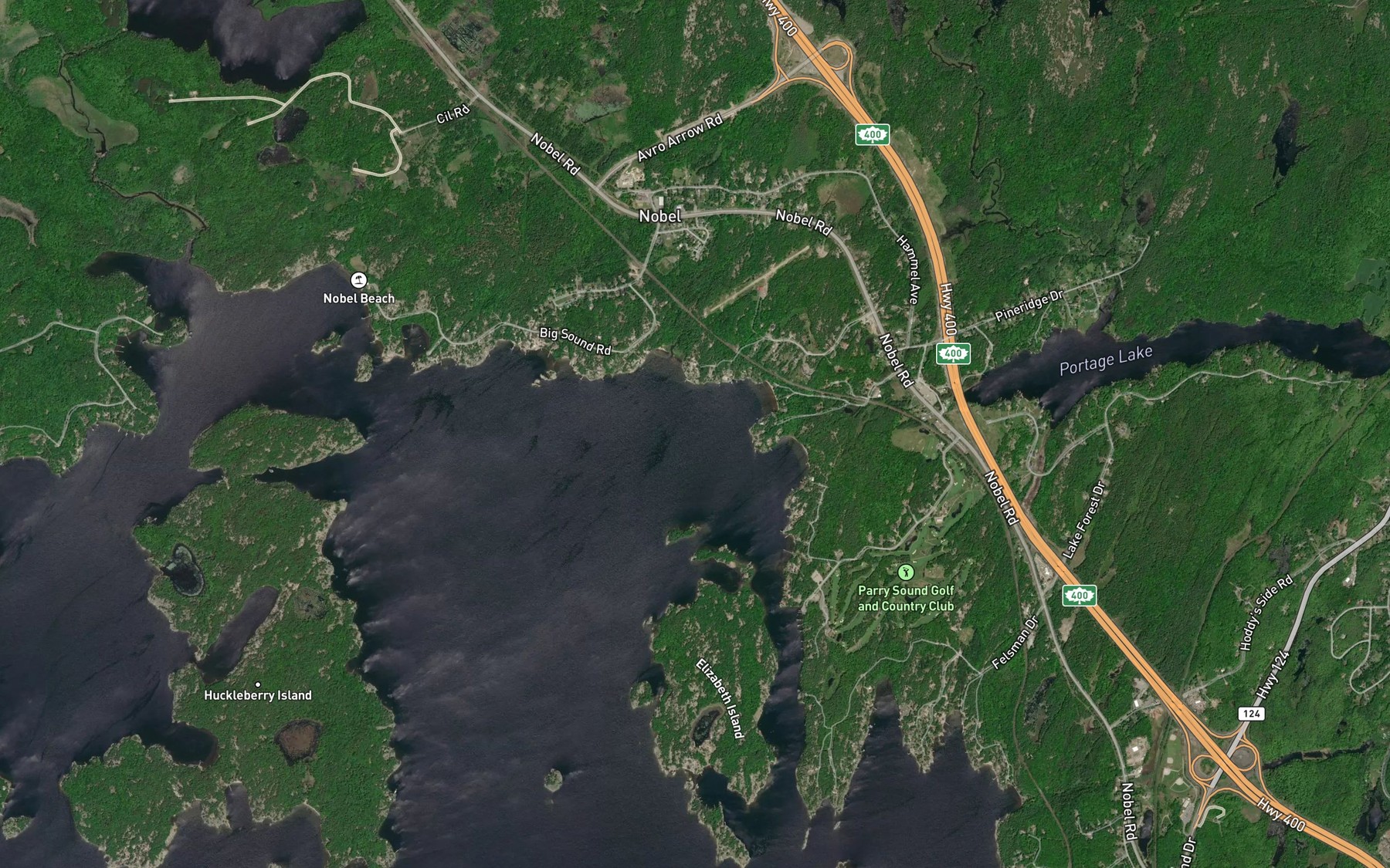 Satellite map of the Guncotton Bay