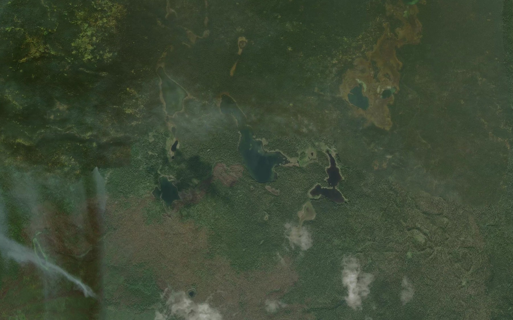 Satellite map of the Sunshine Lake