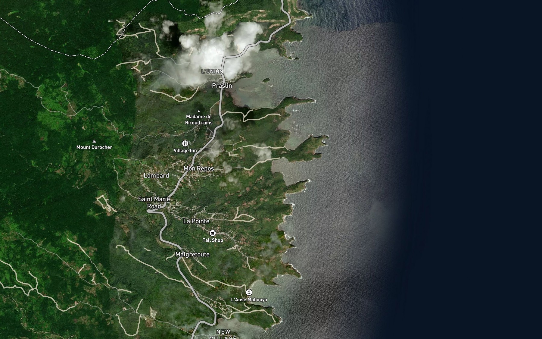 Satellite map of the Patience River