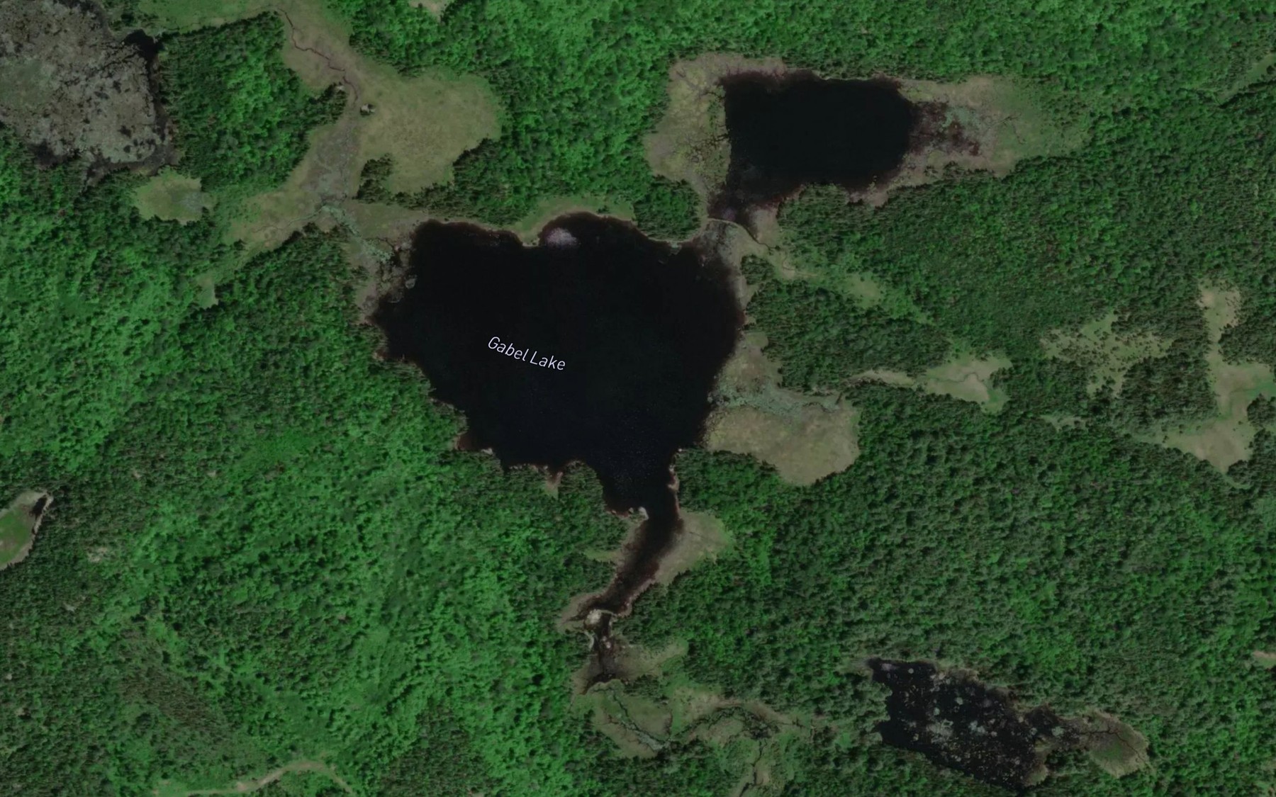 Satellite map of the Gabel Lake