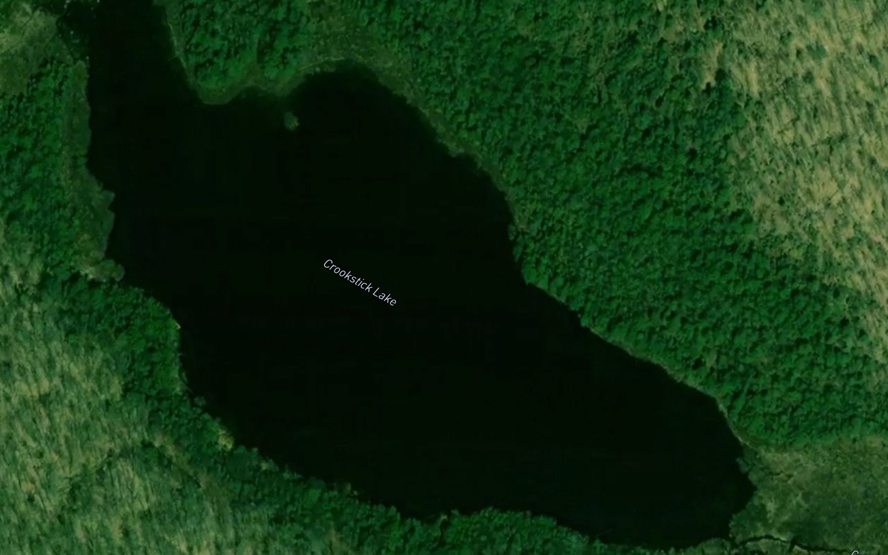 Satellite map of the Crookstick Lake