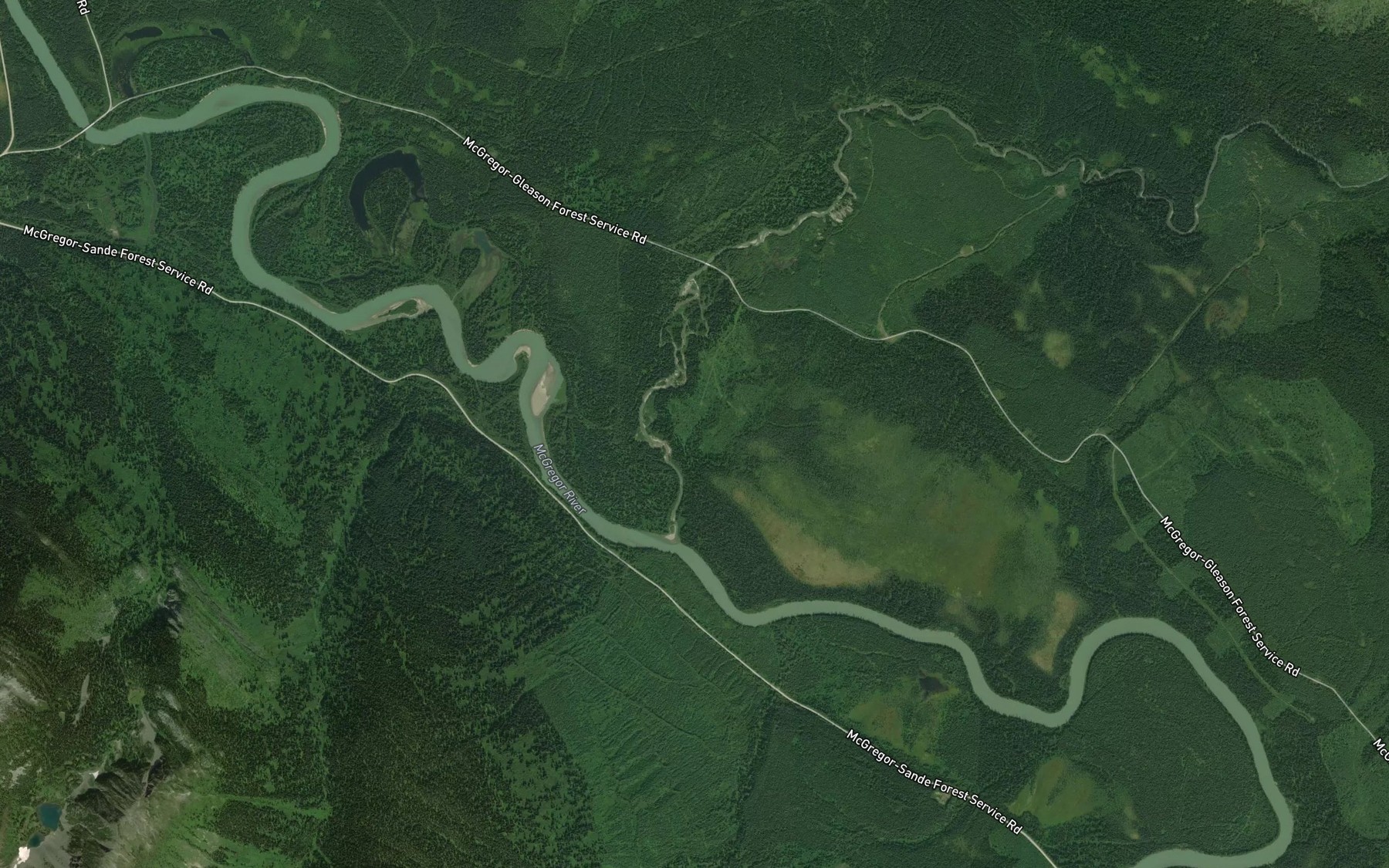 Satellite map of the Gleason Creek