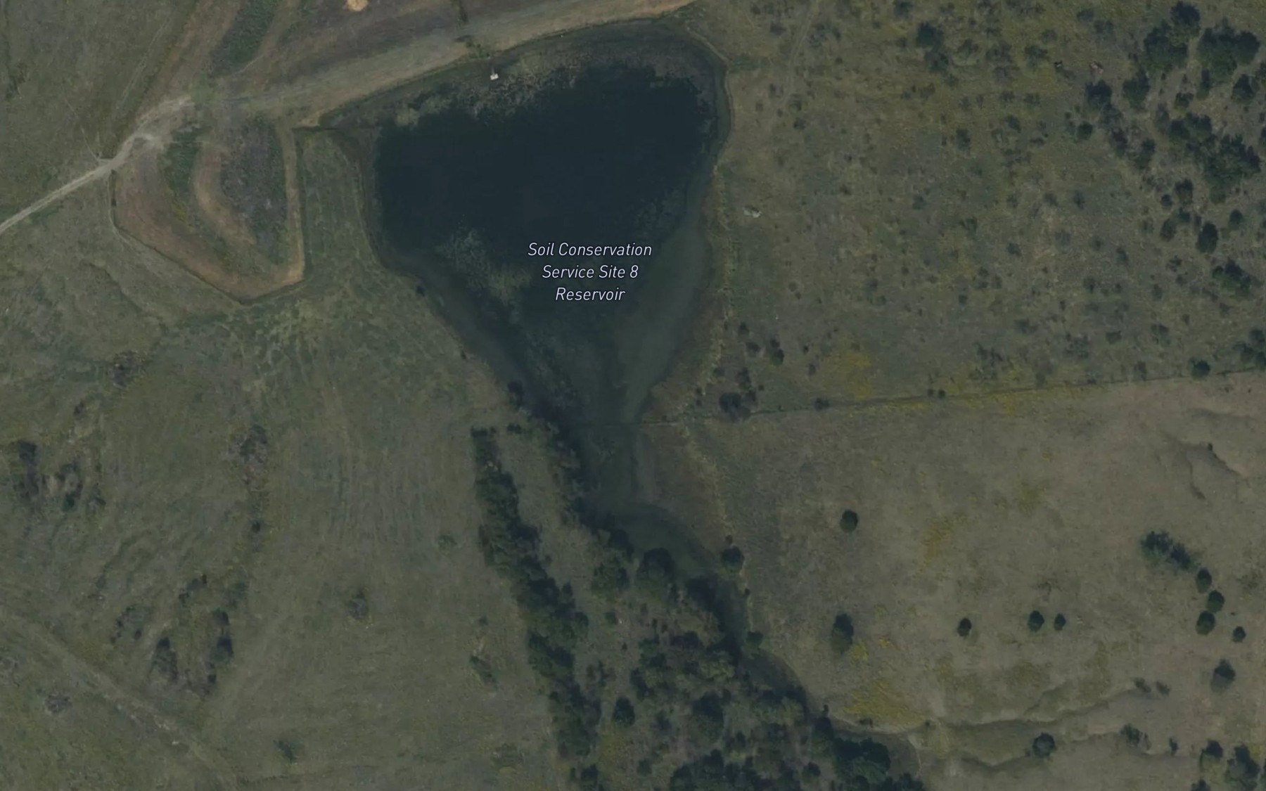 Satellite map of the Soil Conservation Service Site 8 Reservoir
