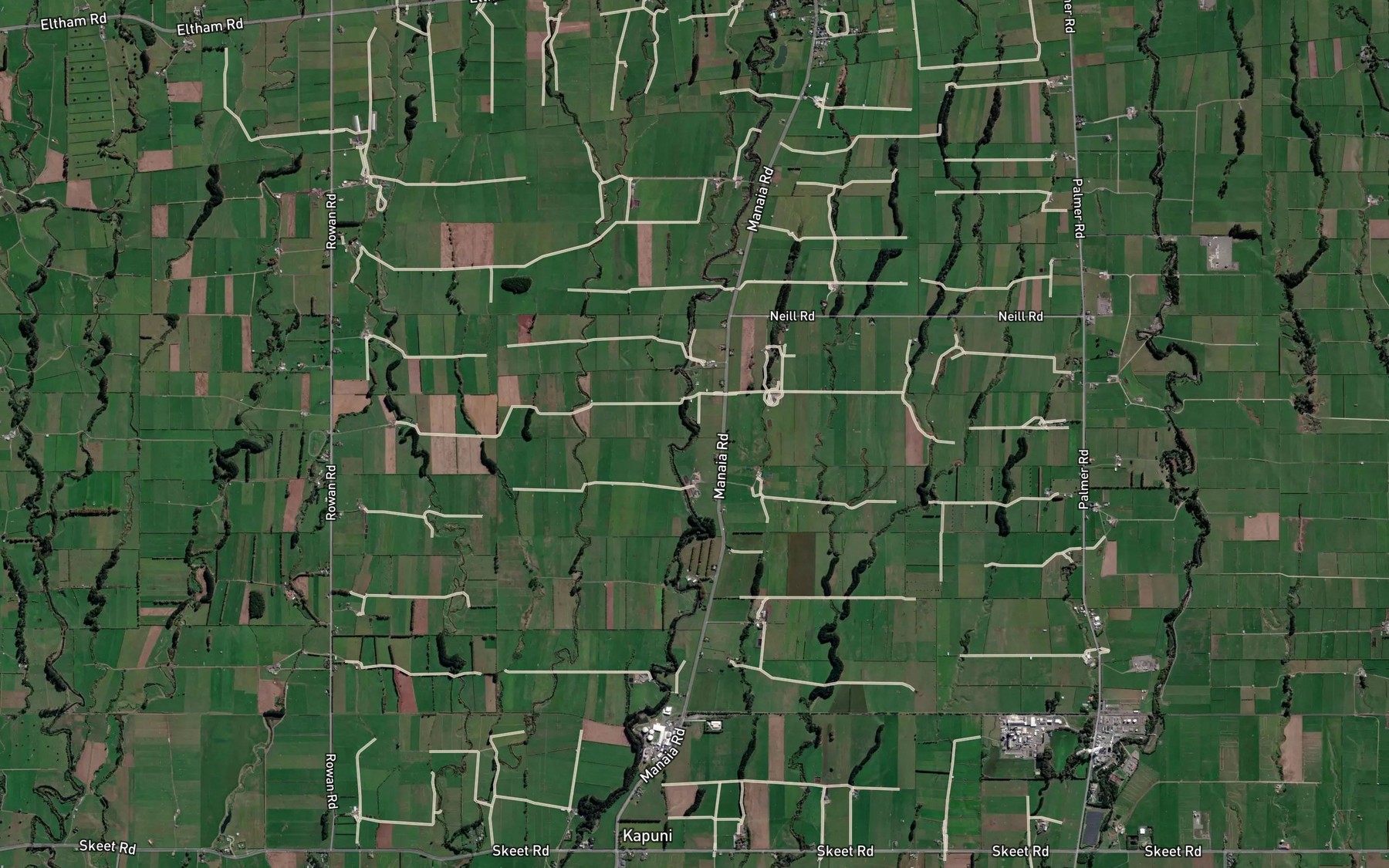 Satellite map of the Waiokura Stream