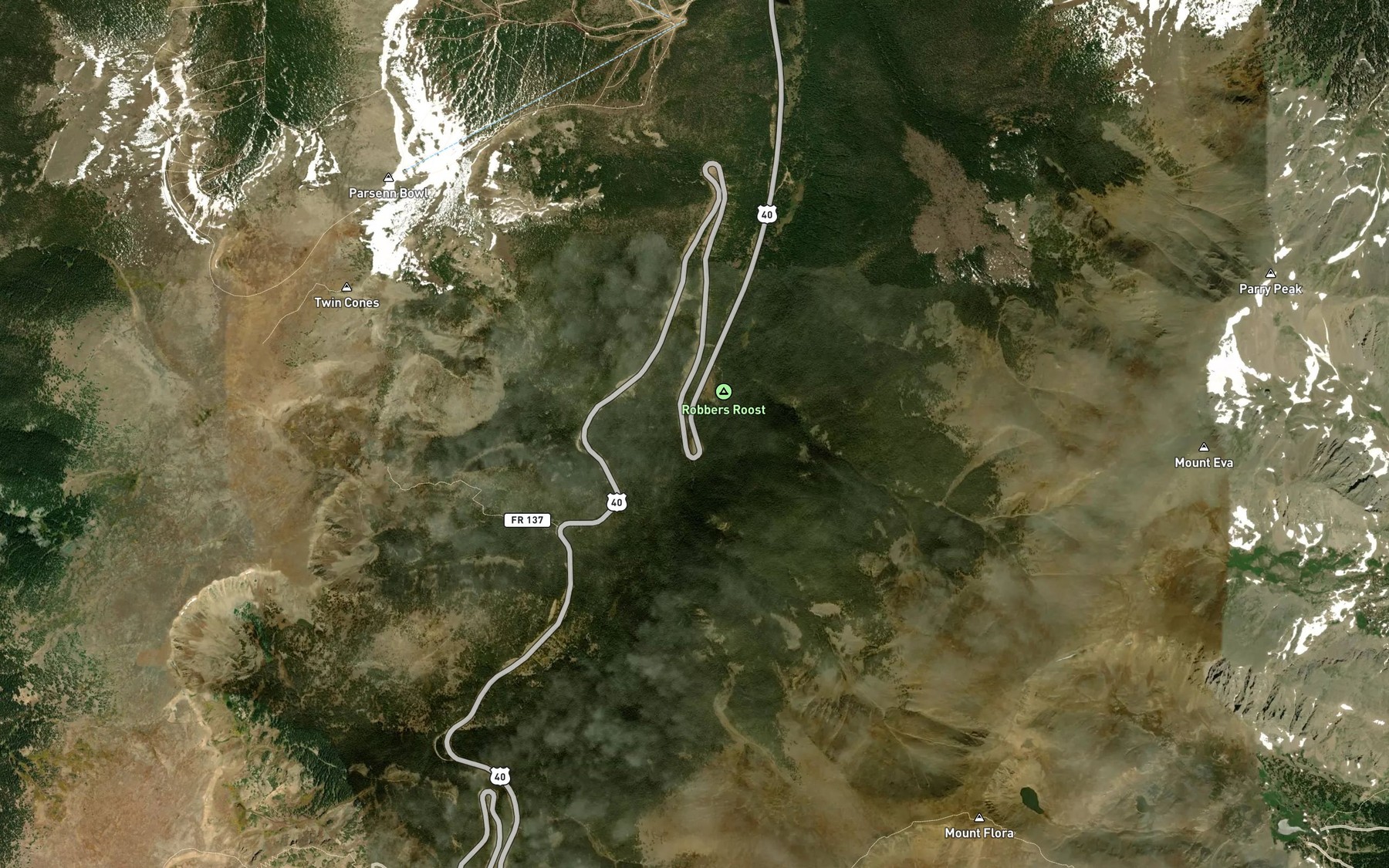Satellite map of the First Creek