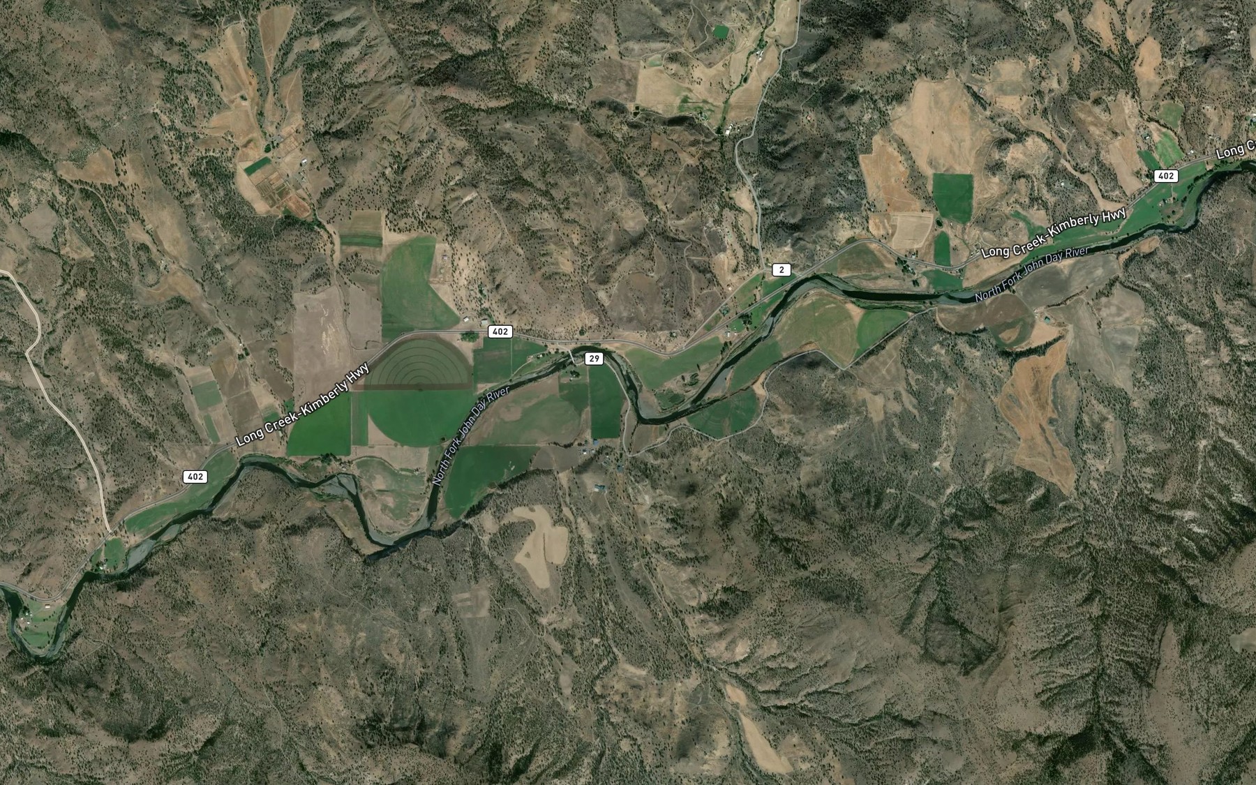 Satellite map of the Cochran Creek