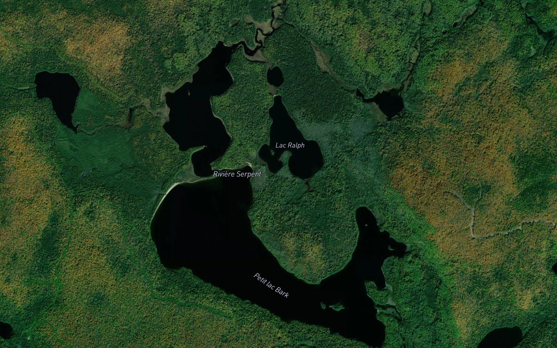 Satellite map of the Petit lac Bark