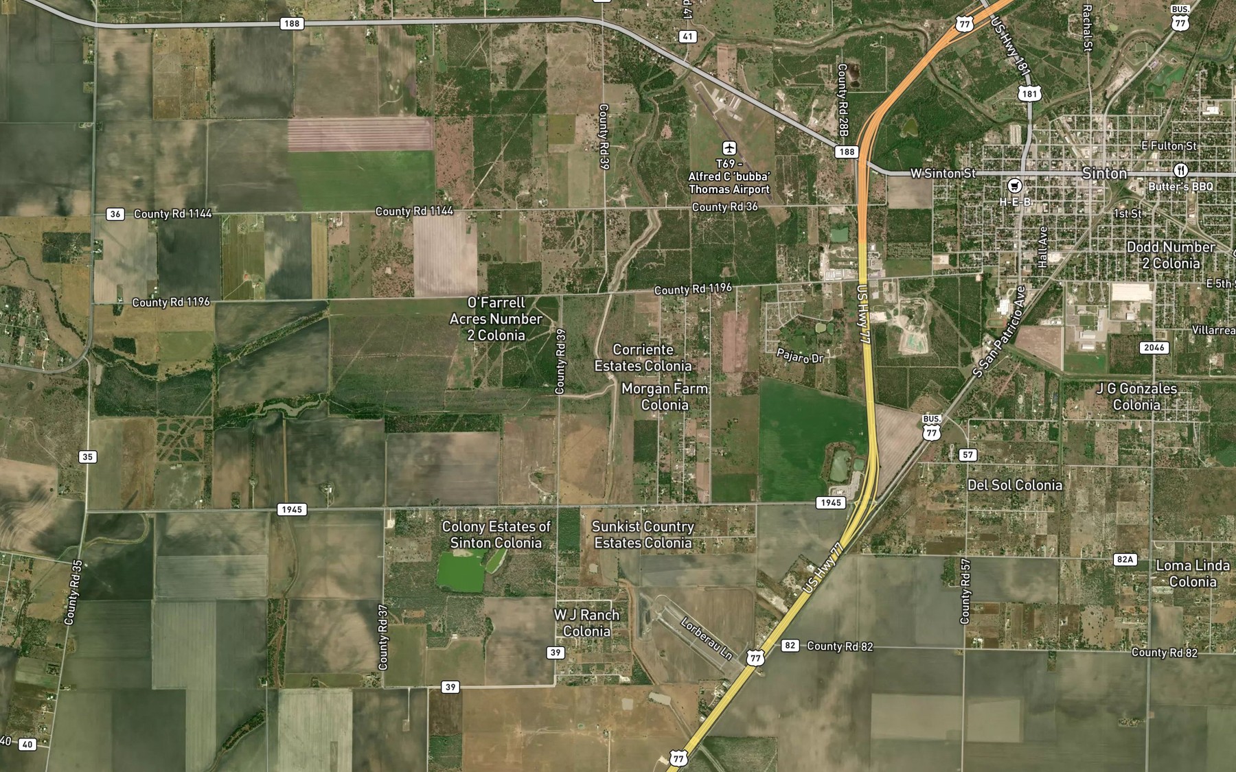 Satellite map of the Peters Swale