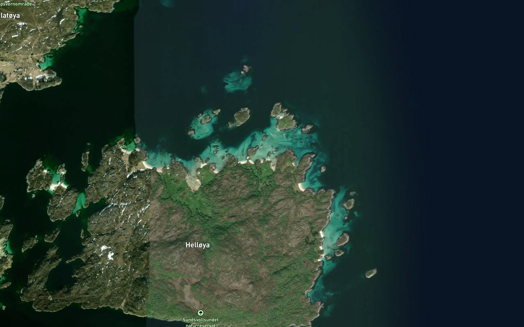 Satellite map of the Hallevika