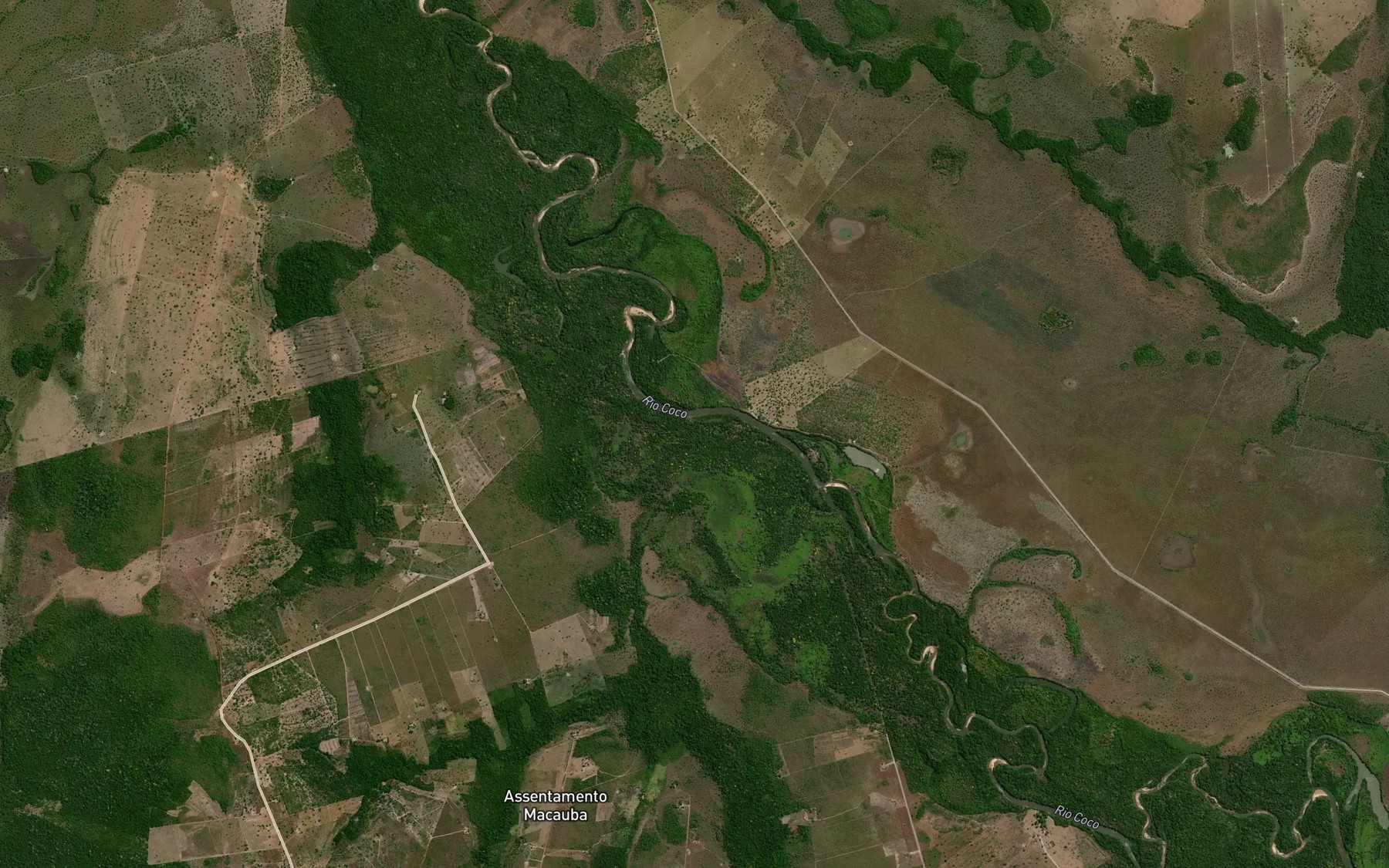 Satellite map of the Corrego Bacaba