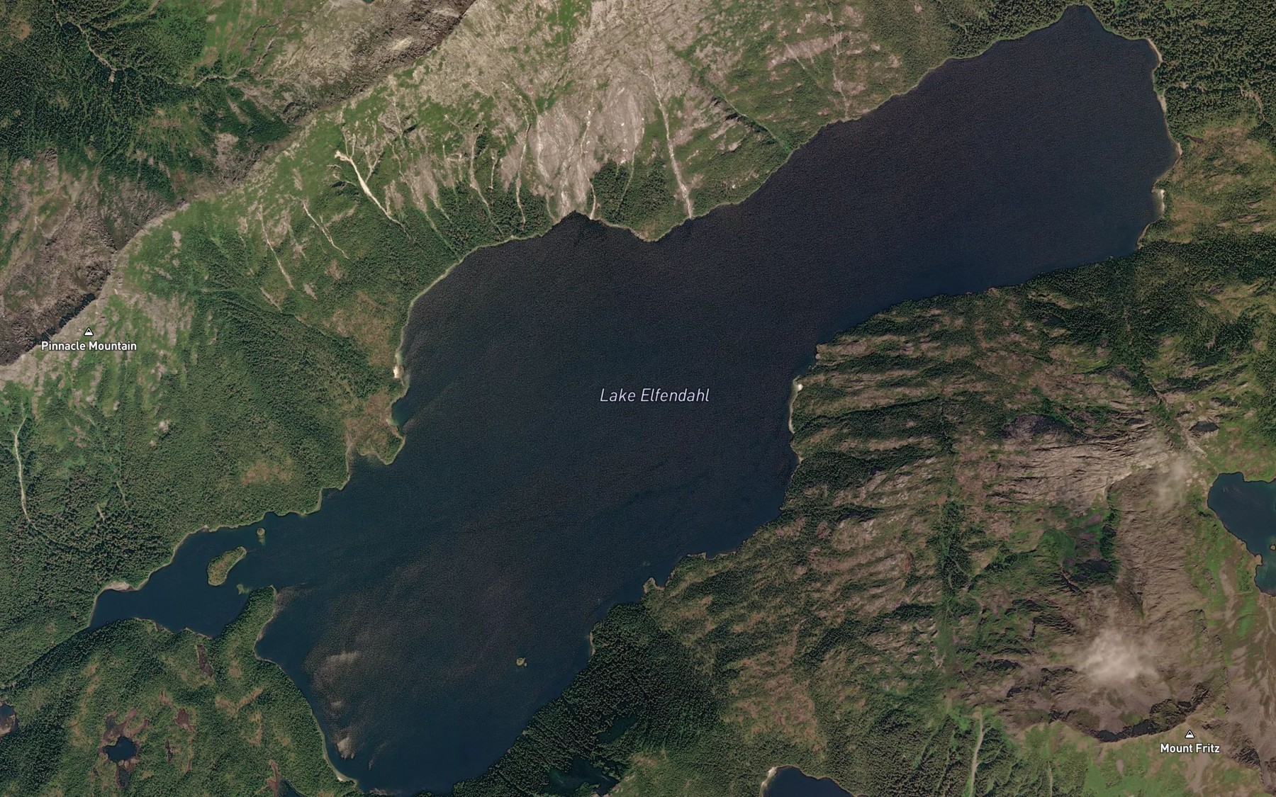 Satellite map of the Lake Elfendahl