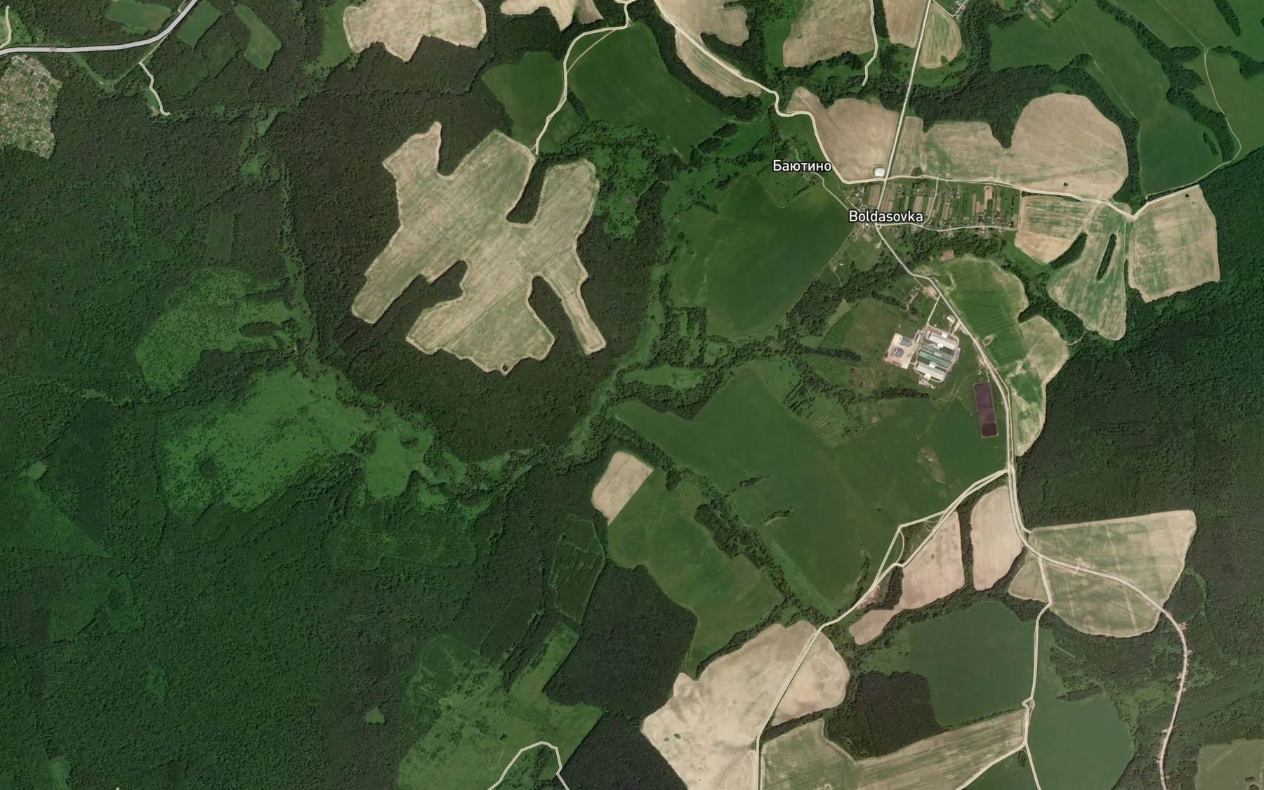Satellite map of the Khvoshnya