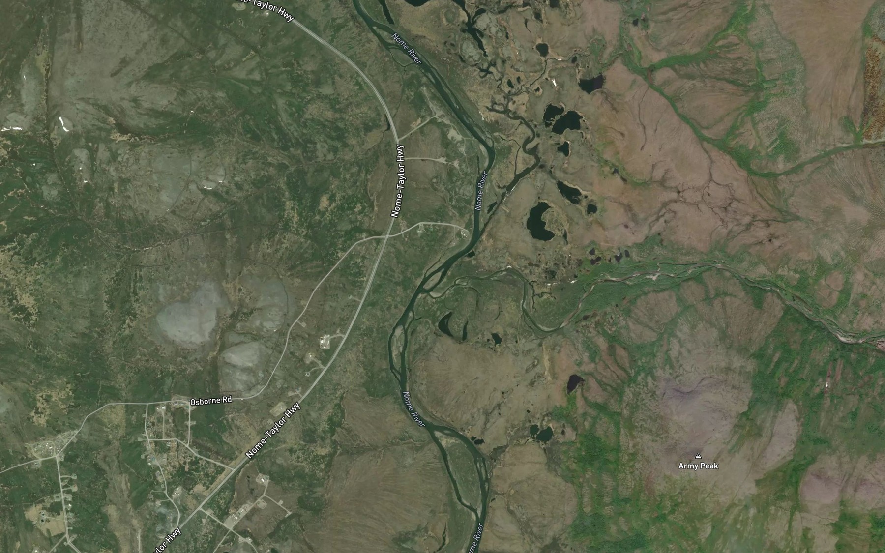Satellite map of the Osborn Creek