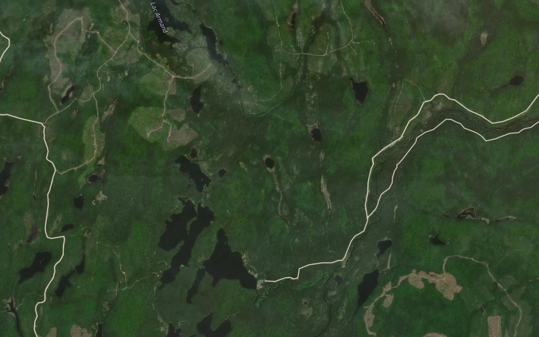 Satellite map of the Lac Inconnu