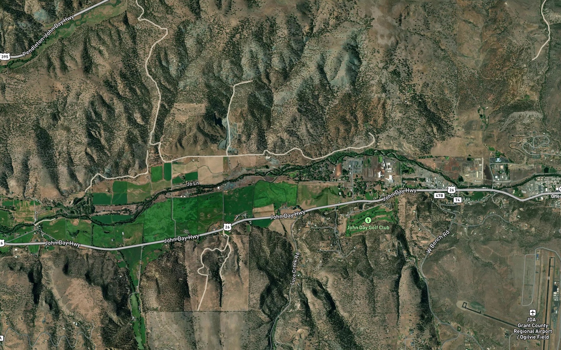 Satellite map of the Luce Creek
