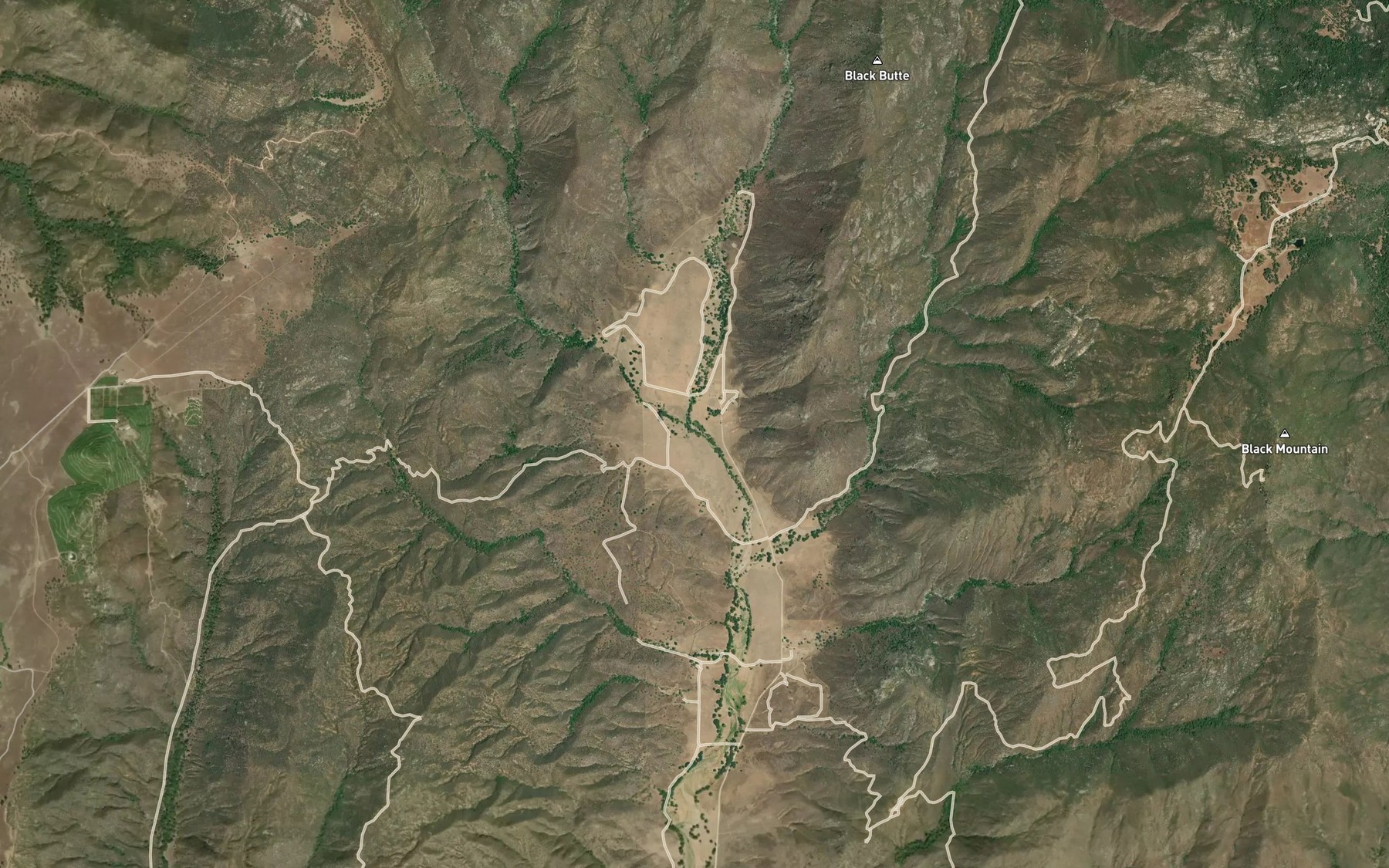 Satellite map of the Bear Creek