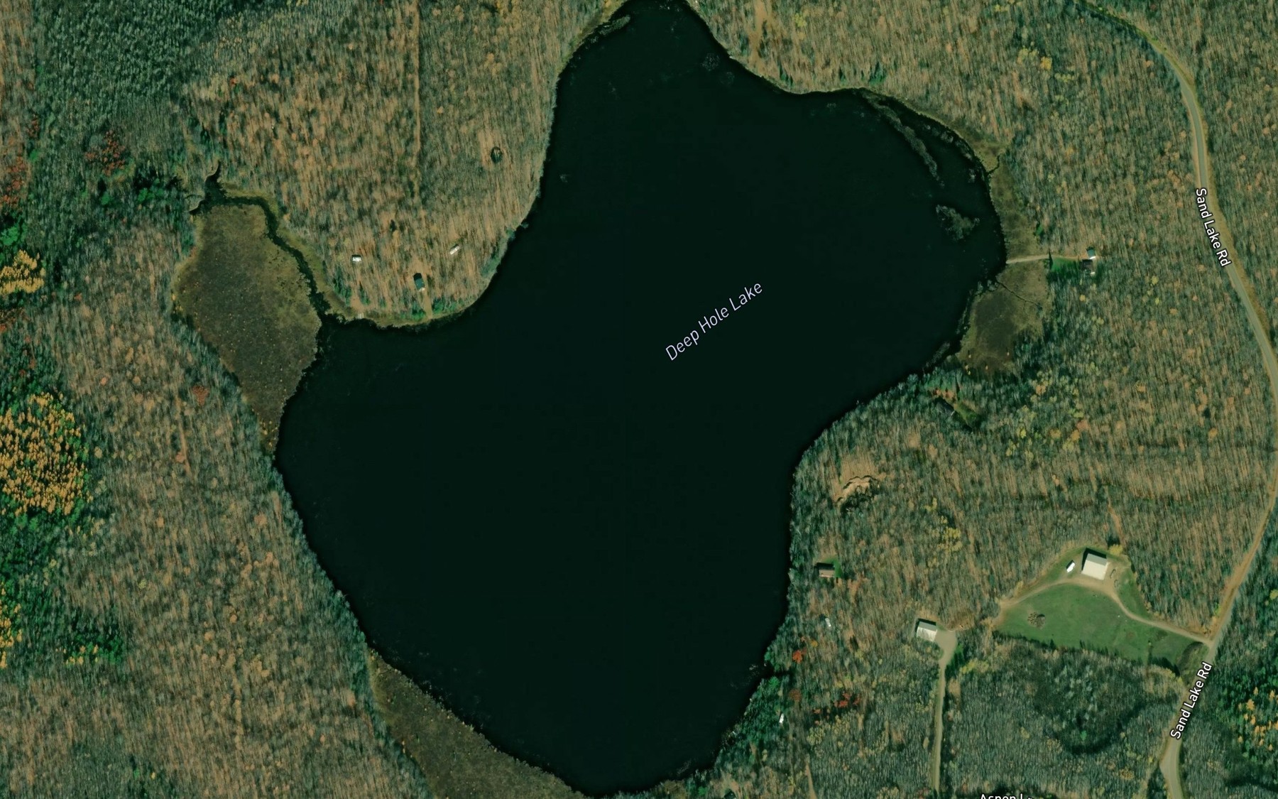 Satellite map of the Deep Hole Lake