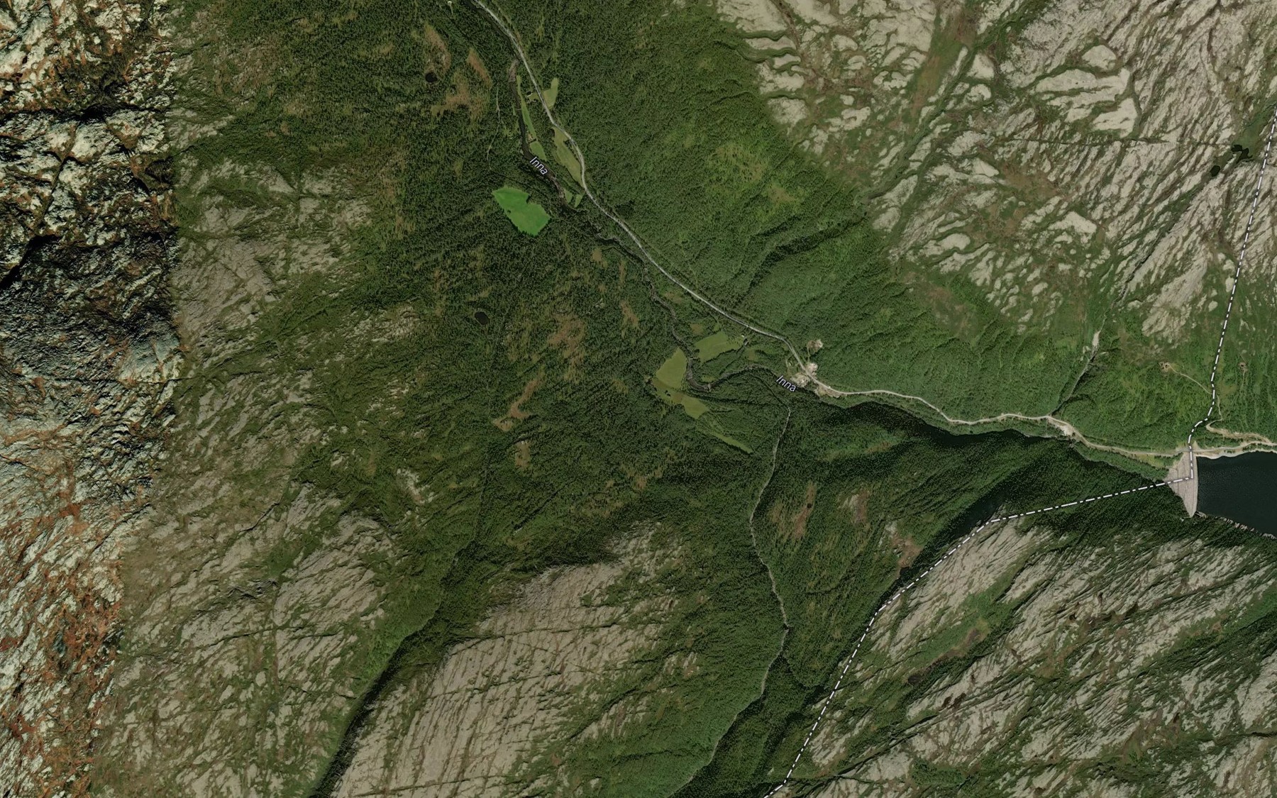 Satellite map of the Nyseterbekken